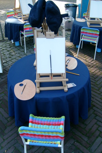 Mini Mont Martre, schilderworkshop te boeken bij www.kwekel-evenementen.nl